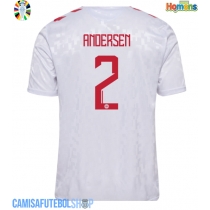 Camisa de time de futebol Dinamarca Joachim Andersen #2 Replicas 2º Equipamento Europeu 2024 Manga Curta